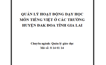 Quản lý hoạt động dạy học môn Tiếng Việt cho học sinh ở các trường tiểu học huyện Đak Đoa tỉnh Gia Lai