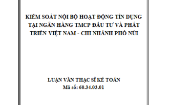 Kiểm soát nội bộ hoạt động tín dụng tại ngân hàng đầu tư và phát triển Việt Nam - Chi nhánh Phố Núi