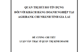 Quản trị rủi ro tín dụng đối với khách hàng doanh nghiệp tại Ngân hàng nông nghiệp và PTNT chi nhánh Tỉnh Gia Lai