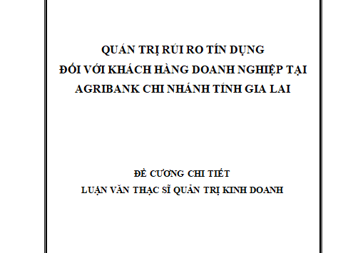 Quản trị rủi ro tín dụng đối với khách hàng doanh nghiệp tại Ngân hàng nông nghiệp và PTNT chi nhánh Tỉnh Gia Lai