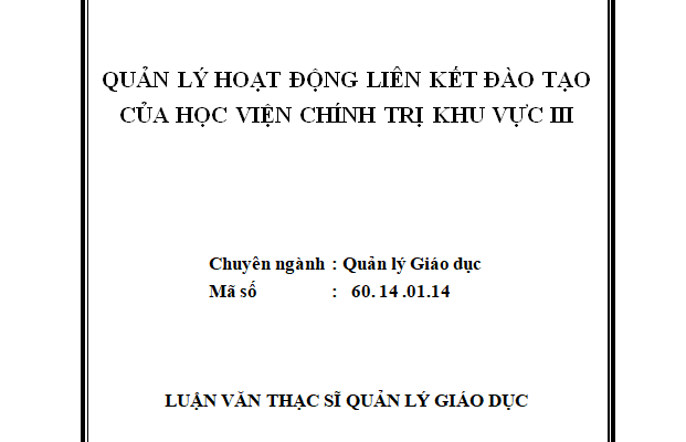 Quản lý hoạt động liên kết đào tạo của Học viện Chính trị Khu vực III
