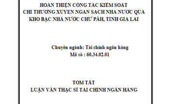 Hoàn thiện công tác kiểm soát chi thường xuyên ngân sách Nhà nước qua Kho bạc Nhà nước Chư Păh