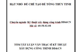 Sử dụng cốt liệu thủy tinh hạt nhỏ để chế tạo bê tông thủy tinh