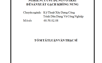 Nghiên cứu sử dụng vỏ trấu để sản xuất gạch không nung
