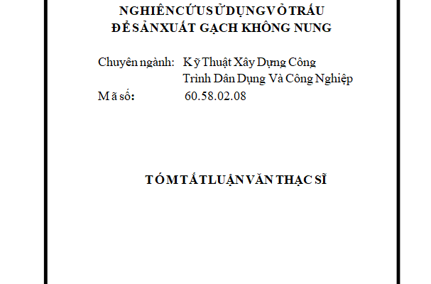 Nghiên cứu sử dụng vỏ trấu để sản xuất gạch không nung