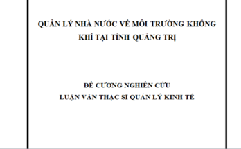 Quản lý nhà nước về môi trường không khí tại tỉnh Quảng Trị
