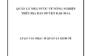 Quản lý nhà nước về nông nghiệp trên địa bàn huyện Đak Đoa