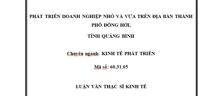 Phát triển doanh nghiệp nhỏ và vừa trên địa bàn thành phố Đồng Hới