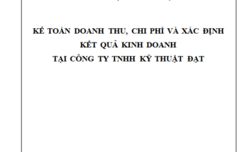 Kế toán doanh thu chi phí và xác định kết quả hoạt động kinh doanh tại công ty TNHH Kỹ Thuật Đạt