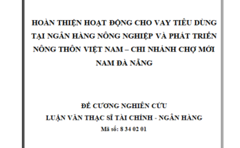 Hoàn thiện hoạt động cho vay tiêu dùng nhân tại Ngân Hàng Nông nghiệp và Phát triển Nông thôn Việt Nam - Chi Nhánh Chợ Mới Nam Đà Nẵng