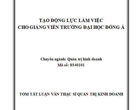 Tạo động lực làm việc cho giảng viên Trường Đại học Đông Á