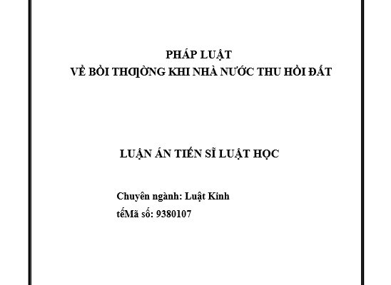 Pháp luật về bồi thường khi Nhà nước thu hồi đất