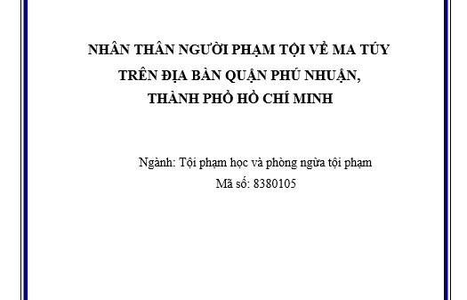 Nhân thân người phạm tội về ma túy trên địa bàn quận Phú Nhuận thành phố Hồ Chí Minh